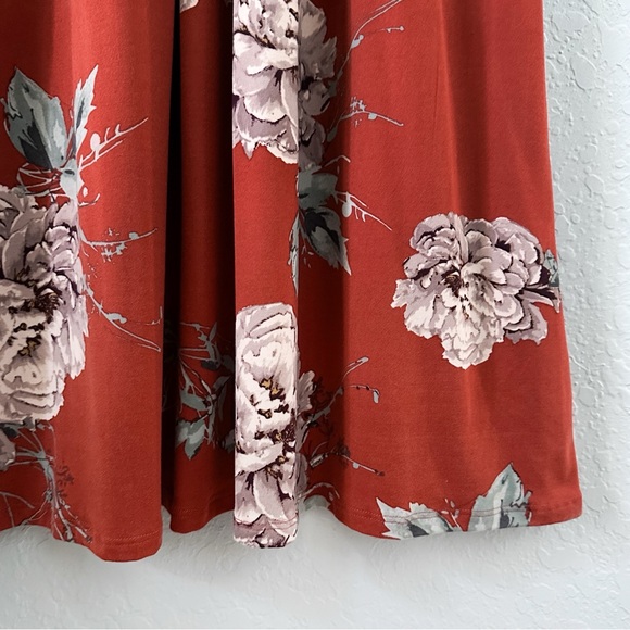 NWOT•Flamingo•Floral Maxi Dress•3/4 Sleeves•Pockets•Size Large - Picture 8 of 11